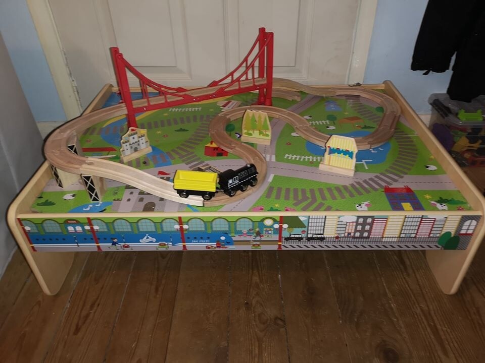 Wooden train track table.Excellent condition in Somercotes