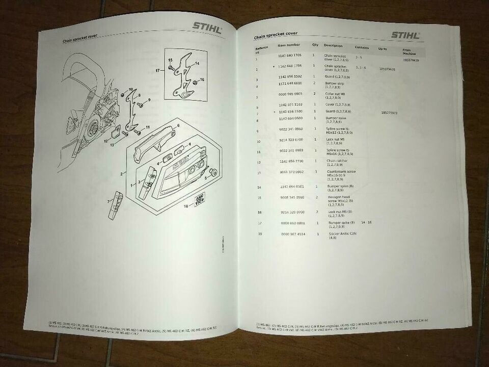 MS 462, MS462 C STIHL Chainsaw Service Workshop Repair & Parts Diagram Manual