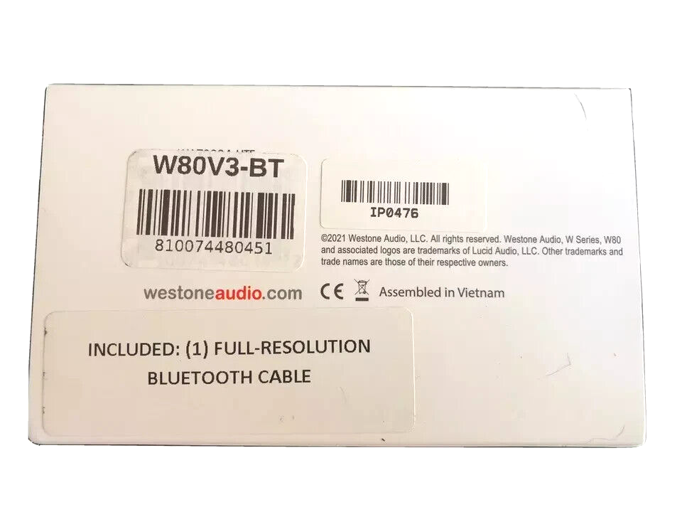 WESTONE W80 V3 Bluetooth & Wired In-Ear Earbud Audiophile Reference Headphones