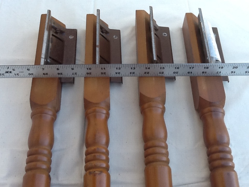 SET OF 4 VINTAGE 30 INCH WOODEN TABLE LEGS W/ Hardware