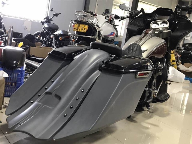 GFRP Stretched Saddle Bags & Rear Fender Fit For Harley Touring Baggers 14-23 US