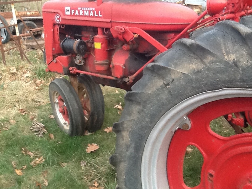 farmall c tractor with plow