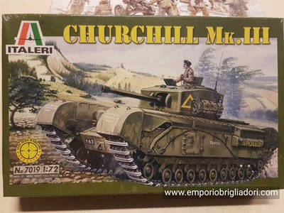 Churchill MkIII British WWII Tank 1/72 Italeri Plastic Kit No 7019