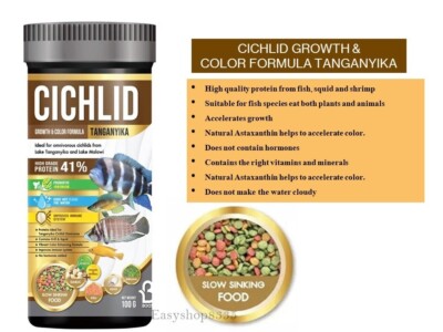 Cichlid Growth & Color Formula Fish Food For All Cichlids From Tanganyika Lake