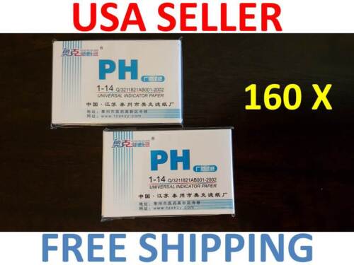 160x pH Indicator Test Strips 1-14 Laboratory Paper Litmus Tester Urine Saliva