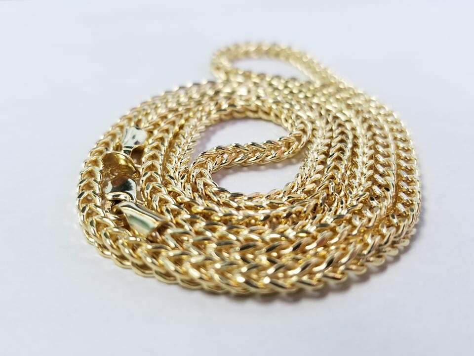 Pre-owned Miami Cuban Authentic Real 10k Yellow Gold Franco Box Square Chain Necklace 26 Inch 3mm