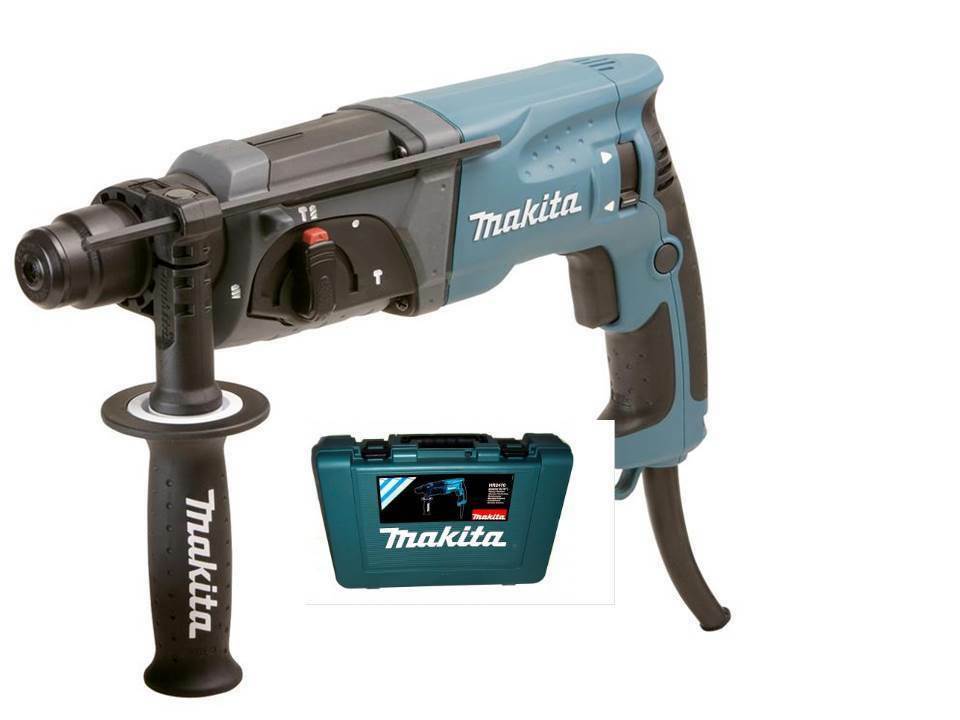 Makita Bohrhammer HR2470 SDS Aufnahme, + 17-tlg. Bohrer-Meißel-Satz Metabo