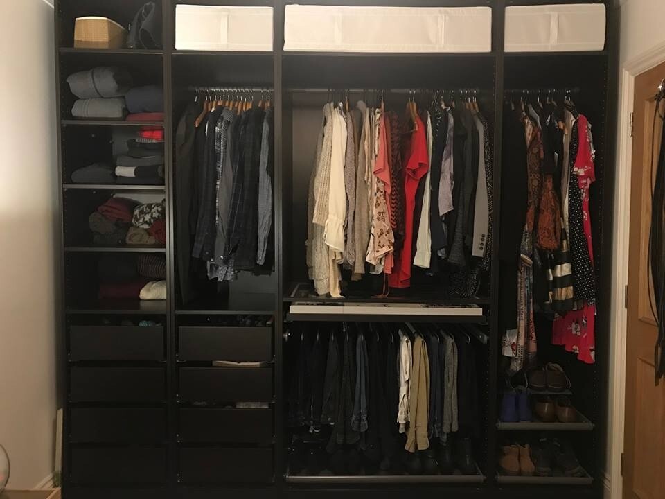 Ikea Pax Wardrobe Black Brown Wood Finish Less Than 1 Year Old