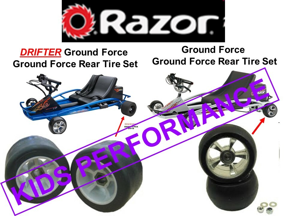 REAR WHEELS Razor Ground Force Drifter FURY Scooter Set of 2 *HARD PLASTIC Tires