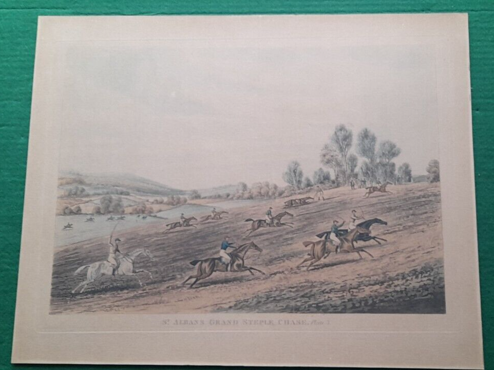1880s Aquatint/Engraving St Albans Grand Steple Chase Plate 3 - James Pollard