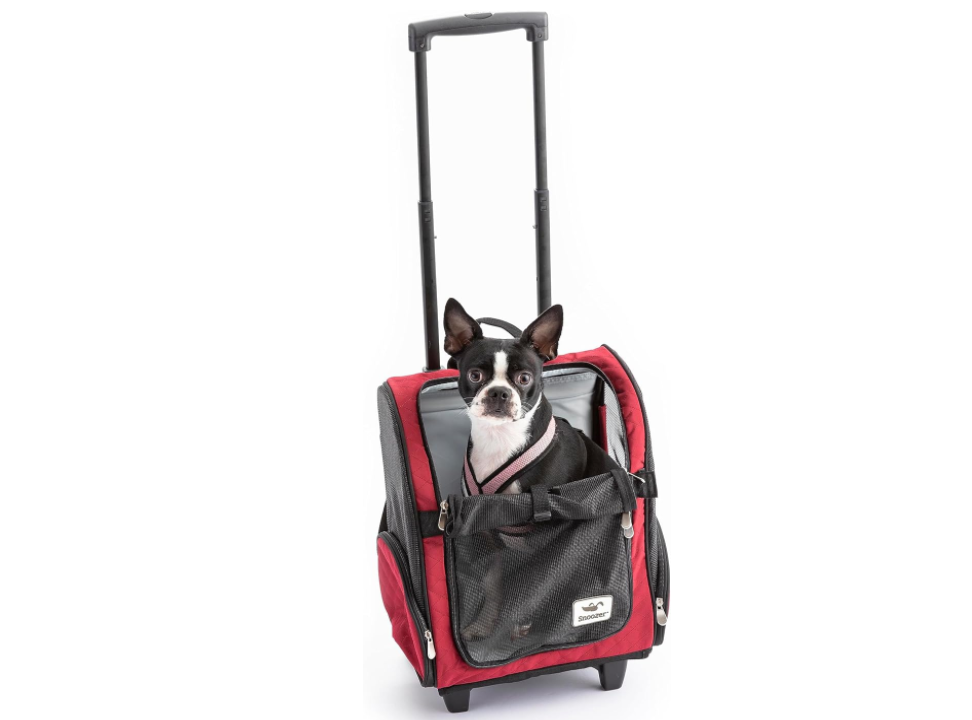 Snoozer Roll Around 4-in-1 Pet Carrier, Red, Medium, NEW