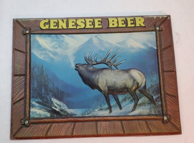 Genesee Beer Lighted Shadow Box Panel Only   Elk  Sherm Pehrson