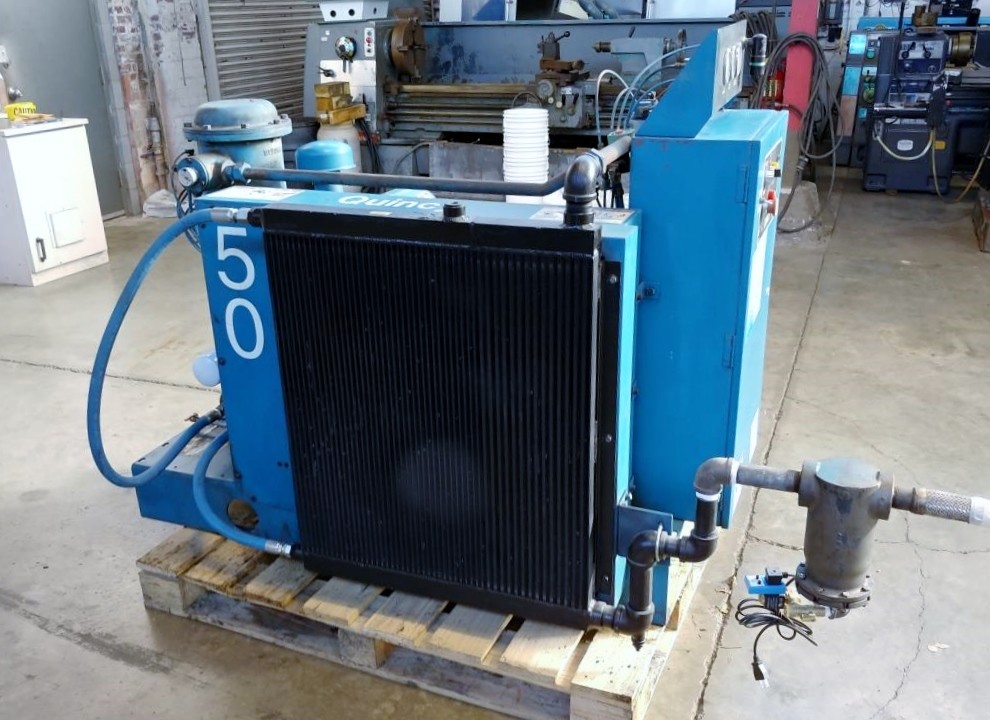 QUINCY QSB-50 50 HP SCREW AIR COMPRESSOR 206 CFM@12 PSI AIR COOLED
