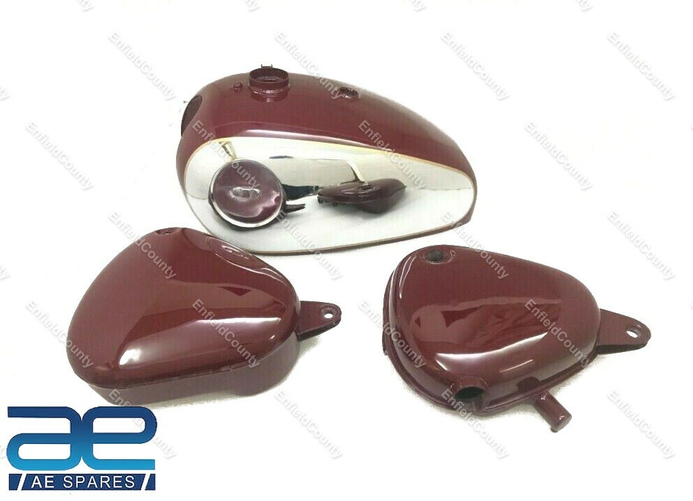 For BSA Goldstar 4 Gallon Maroon Painted Petrol Tank With Oil Tank & Toolbox 