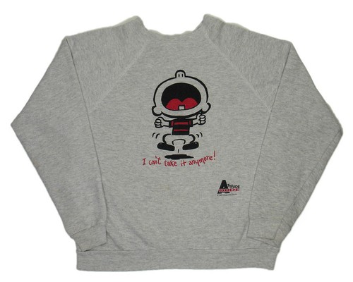 トップス 1990s TULTEX NYY print sweatshirt 90'S TULTEX character sweatshirt, made in USA, men's size L