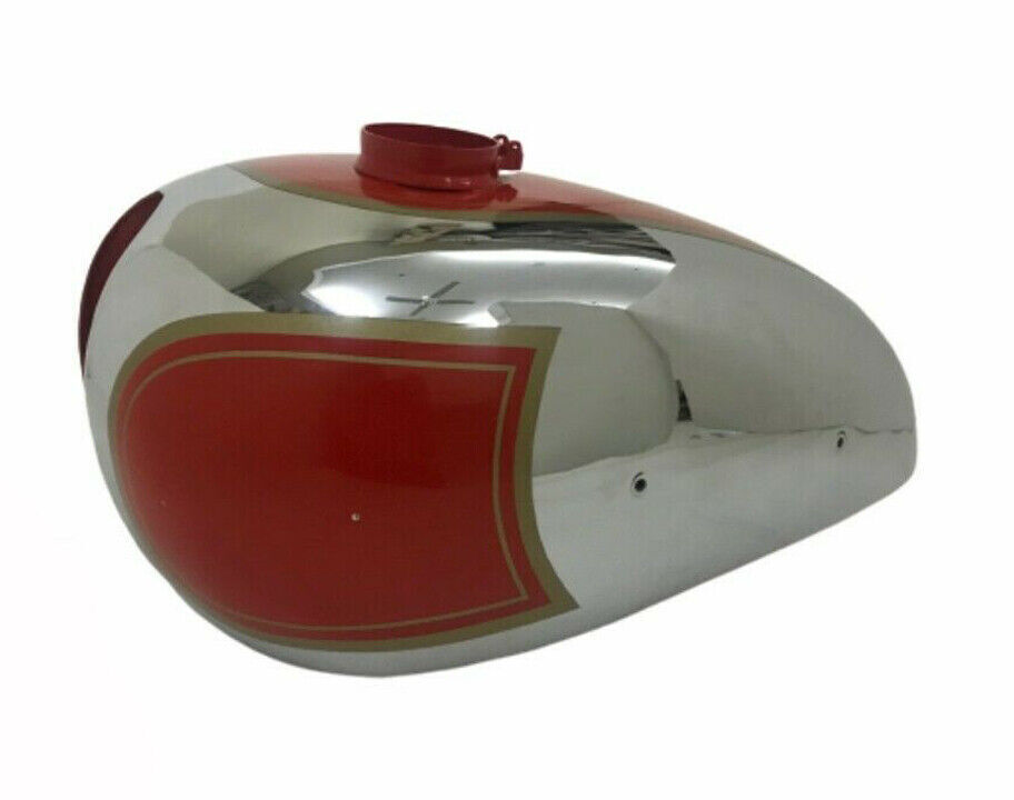 For Panther M100 600cc Red Painted Chrome Gas Fuel Petrol Gas Tank 1947-1953 