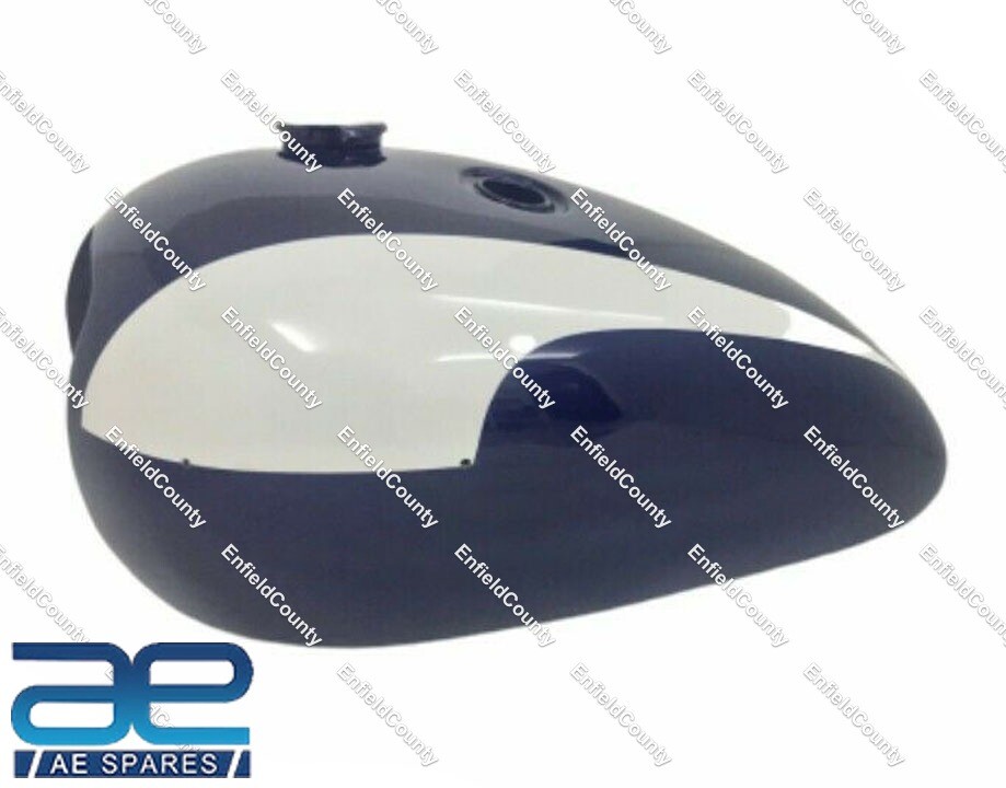 Fits Triumph T140 Blue & White Paint Oil in Frame Fuel Petrol Gas Tank  