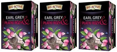 3 x HERBAPOL Big-Active Earl Grey Black Tea & Rose Petals 3 x 20pcs - 60 envelop