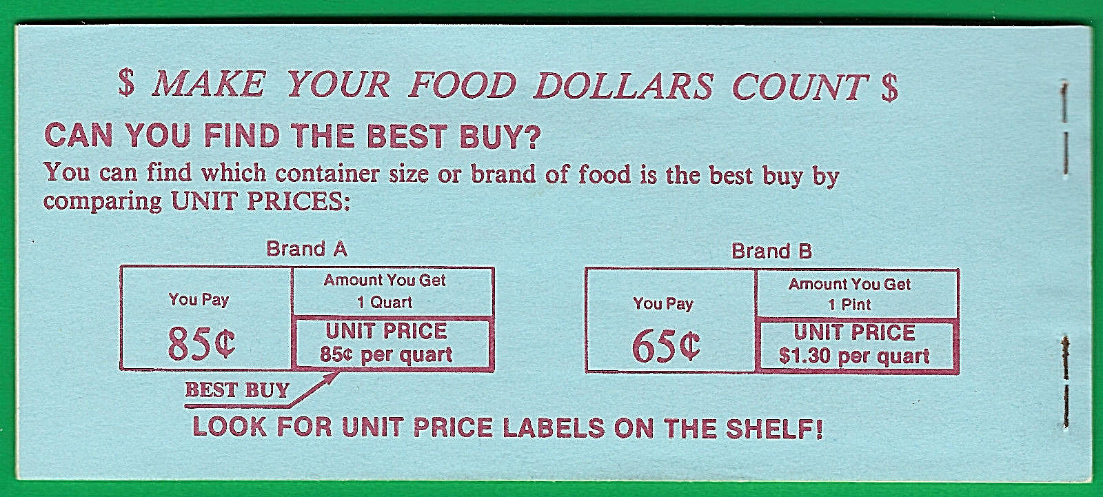 FOOD STAMP COUPON  USDA 1993 B   Uncirculated $65 FULL BOOK