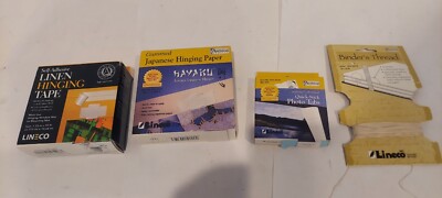 Lineco Lot Of 4 Self Adhesive Linen Hinging Tape White Hinging Paper Photo Tabs 