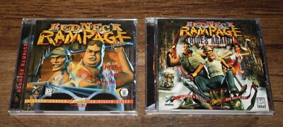 Lot of 2 REDNECK RAMPAGE Video Games PC 1997 & Rides Again In Jewel Cases MINT