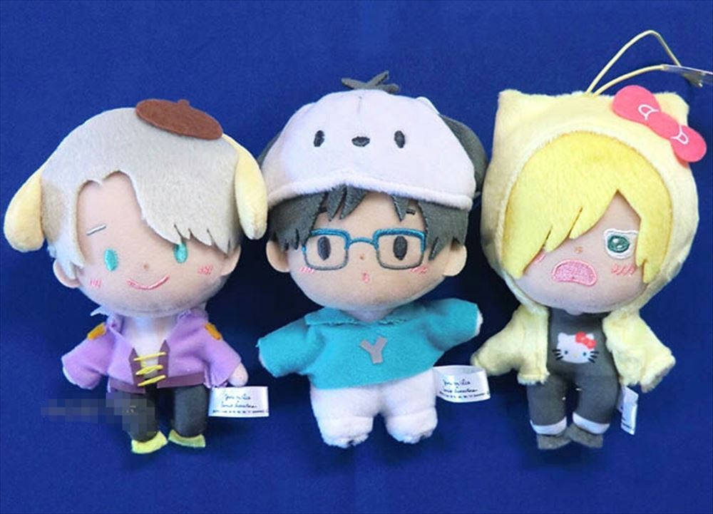 Yuri on ICE x Sanrio Characters Mascot Katsuki Victor Yurio Plush Doll FuRyu NEW