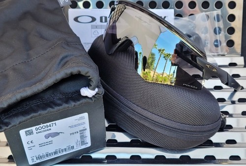Pre-owned Oakley Encoder 9471-0336 Sunglasses Matte Black W/ Prizm Black Iridium