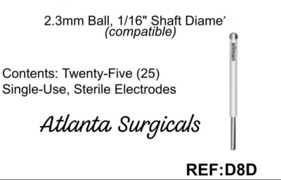 Ellman D8D- Tungsten Ball Electrode - 2.33 mm -Twenty-Five (25) Disposable