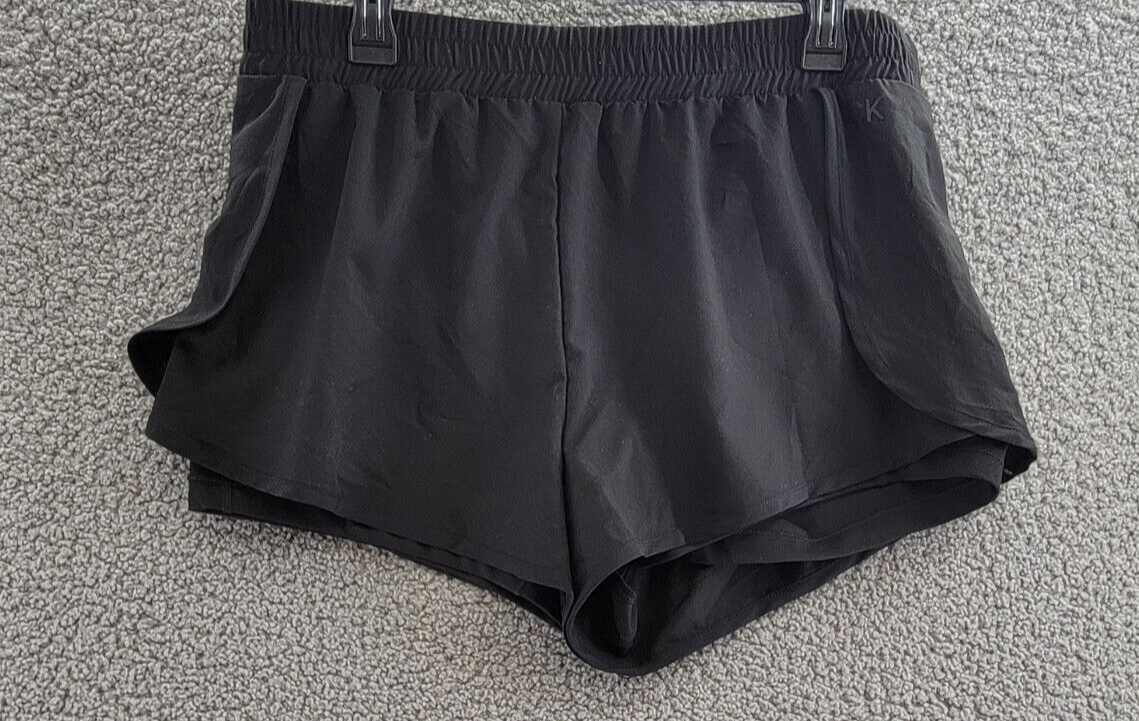 Calvin Klein Tulip Wrap Shorts Women's XL Black Solid Elastic Waist Pull On - Picture 2 of 16