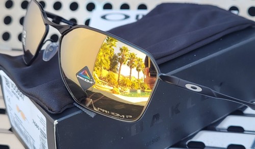 Pre-owned Oakley Savitar 6047-0458 Sunglasses Satn Black Ti/ Prizm Rose Gold Polarized