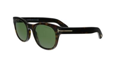 Pre-owned Tom Ford Fisher Ft0531 52n Dark Havana Sonnenbrille Sunglasses Green Shades 49mm In Green Lenses