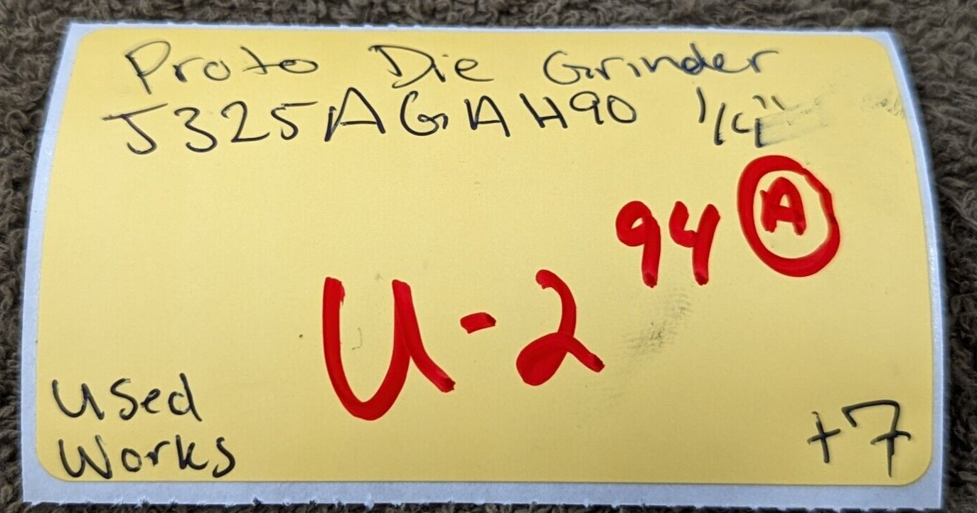 Proto 1/4" Die Grinder Air Right Angle 23000Rpm .3hp J325AGAH90 Pneumatic Tool