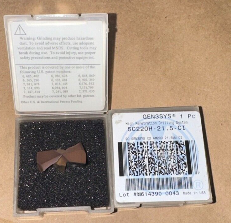 AMEC ALLIED CARBIDE SPADE DRILL INSERT GEN3SYS 5C220H-21.55-CI C2 AM200 21.5MM