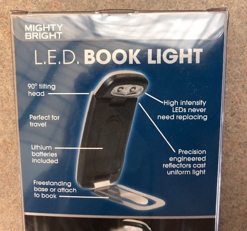 New NIP Mighty Bright UltraThin Thin Book Light Booklight Reading LED Pink