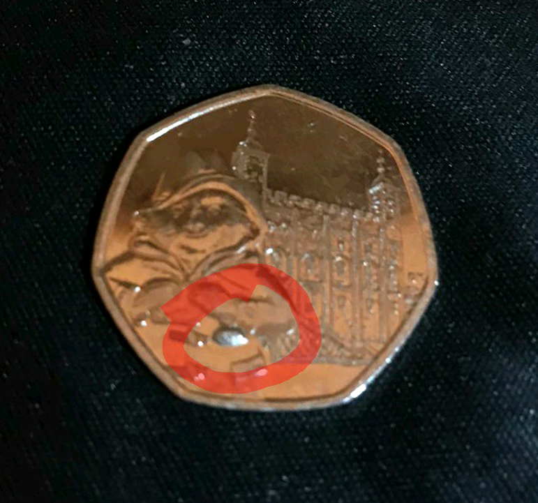 Paddington Bear Tower Of London 2019 ULTRA RARE Royal Mint ERROR 50p