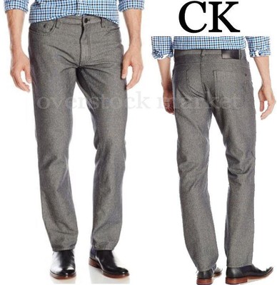 对于出售 NEW Mens Calvin Klein Jeans Herringbone 5 Pocket Slim Fit Straight Pant Variety!