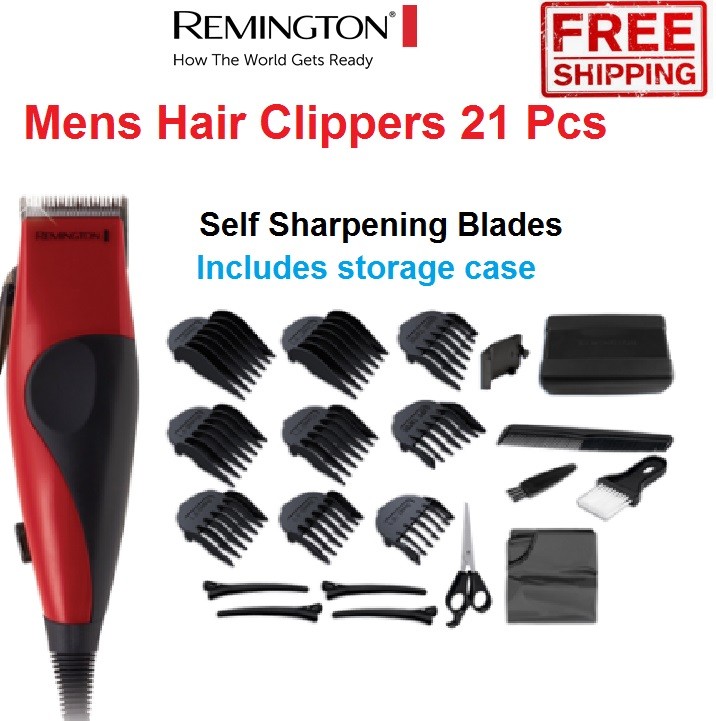 Remington Mens Electric Hair Clippers 21pce Clipper Trimmer Shaver