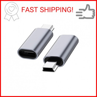 USB C to Mini USB 2.0 Adapter, (2-Pack)Type C Female to Mini USB 2.0 Male Conver