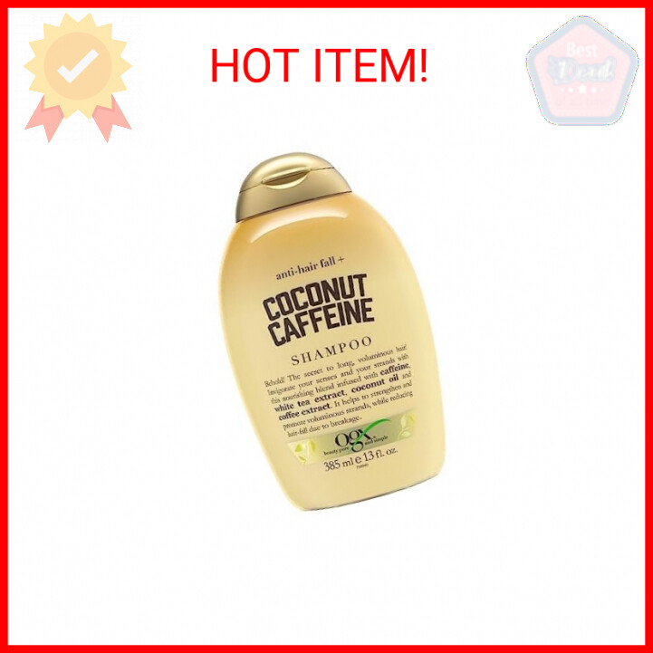 OGX Anti-Hair Fall + Coconut Caffeine Strengthening Shampoo with Caffeine, Cocon