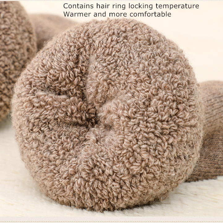 Lot 5Pairs Men Wool Cushioned Thick Boot Thermal Warm Crew Hiking Socks Winter