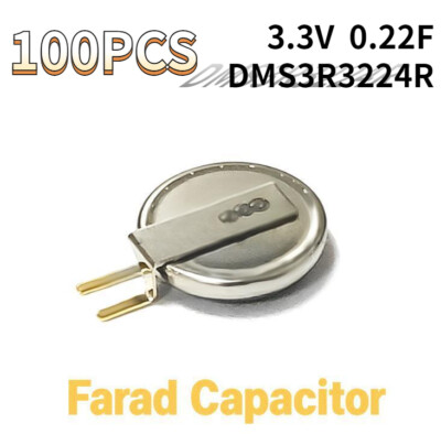 100PCS 0.22F 3.3V DMS3R3224R Farad Capacitor Backup Capacitor Charging 6.8*1.4MM