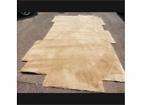 VGC Light Brown Beige Carpet Underlay & Gripper Rods. 4.1m x 3.0m