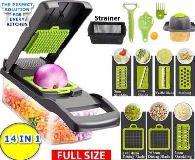 14 In 1 Vegetable Fruit Chopper Cutter Food Onion Veggie Dicer Slicer Kitchen *