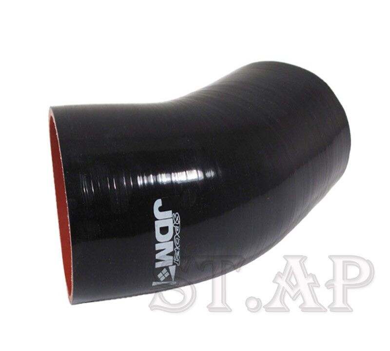 2.75/"-3.75/" 45 Degree Silicone Coupler Reducer Turbo Intake Black//Rd 70Mm-95Mm