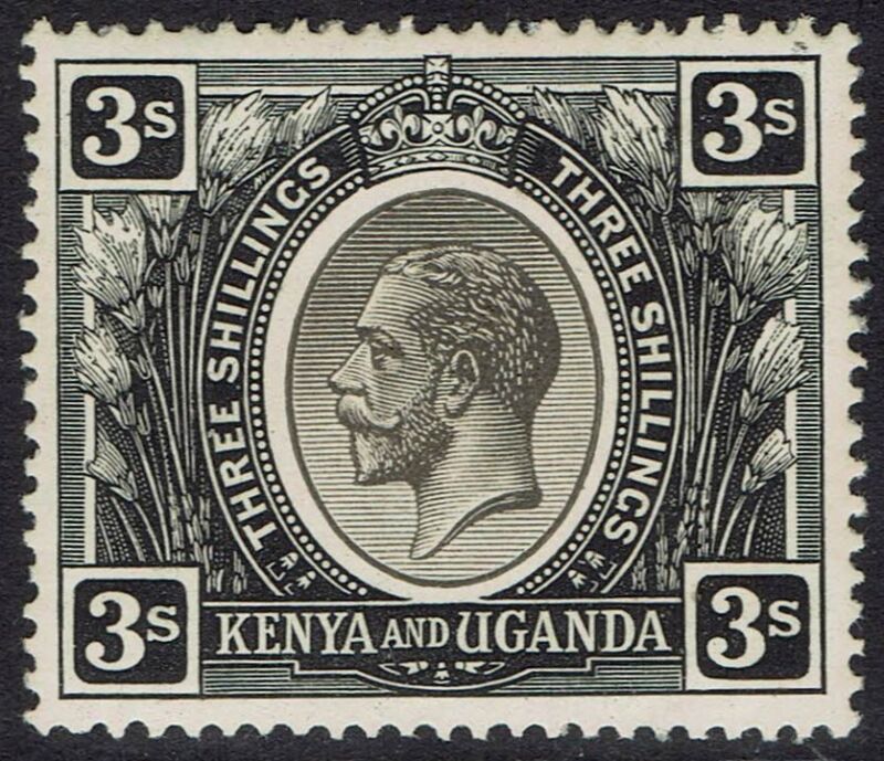 KENYA AND UGANDA 1922 KGV 3S JET BLACK