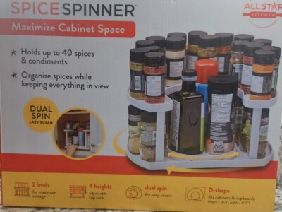 BRAND NEW Allstar Kitchen Spice Spinner  w/ Adjustable Dual Spin - Holds 40 Jars