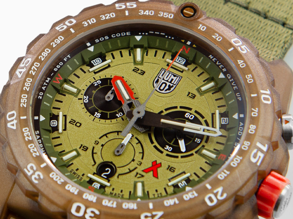 Pre-owned Luminox Green Dial Sapphire Bear Grylls Xb.3757.eco Survival Eco Series Watch