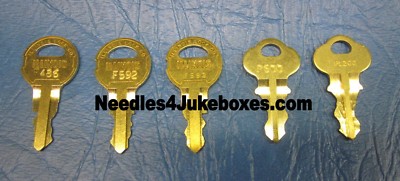 1 Rockola Jukebox Cabinet Key, Your Choice of One: #F486 F592 F593 P600 or P1200