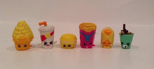 Shopkins Fast Food Figures Loose with Baskets Bundle of Six Toys G4
