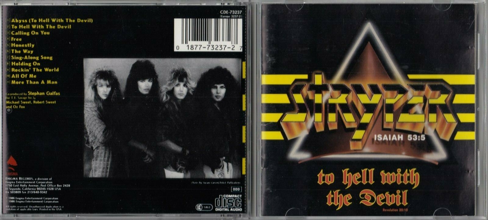 Stryper - To Hell With The Devil CD 1986 ENIGMA CDE-73237